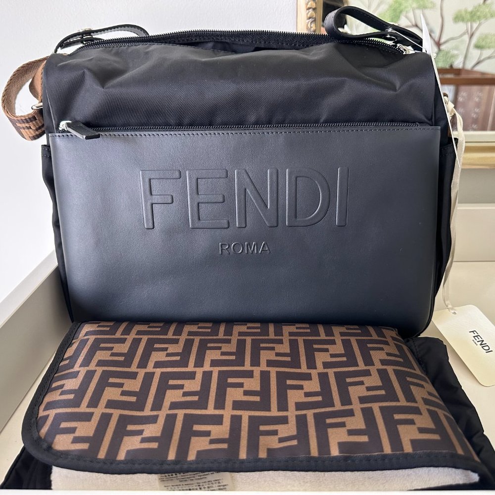 NWT Fendi Logo Diaper Bag & Changing Mat